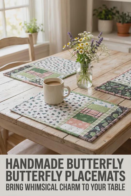 Pretty Handmade  Butterfly Placemats
