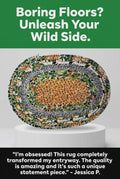 Handmade Jungle 30" Oval Jelly Roll Rug
