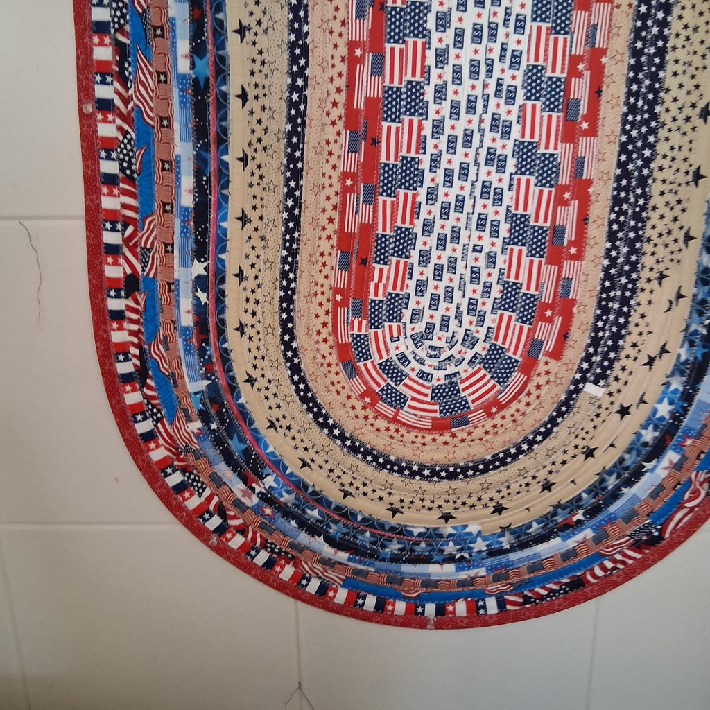 Handmade USA Oval Jelly Roll Rug
