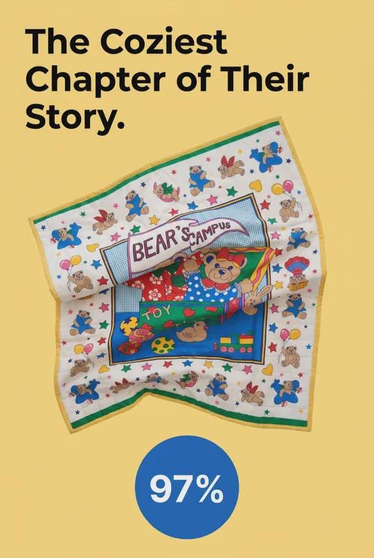 Handmade Bear Campus Keepsake Quilt