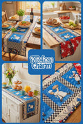 Handmade Blue Chef Table Runner