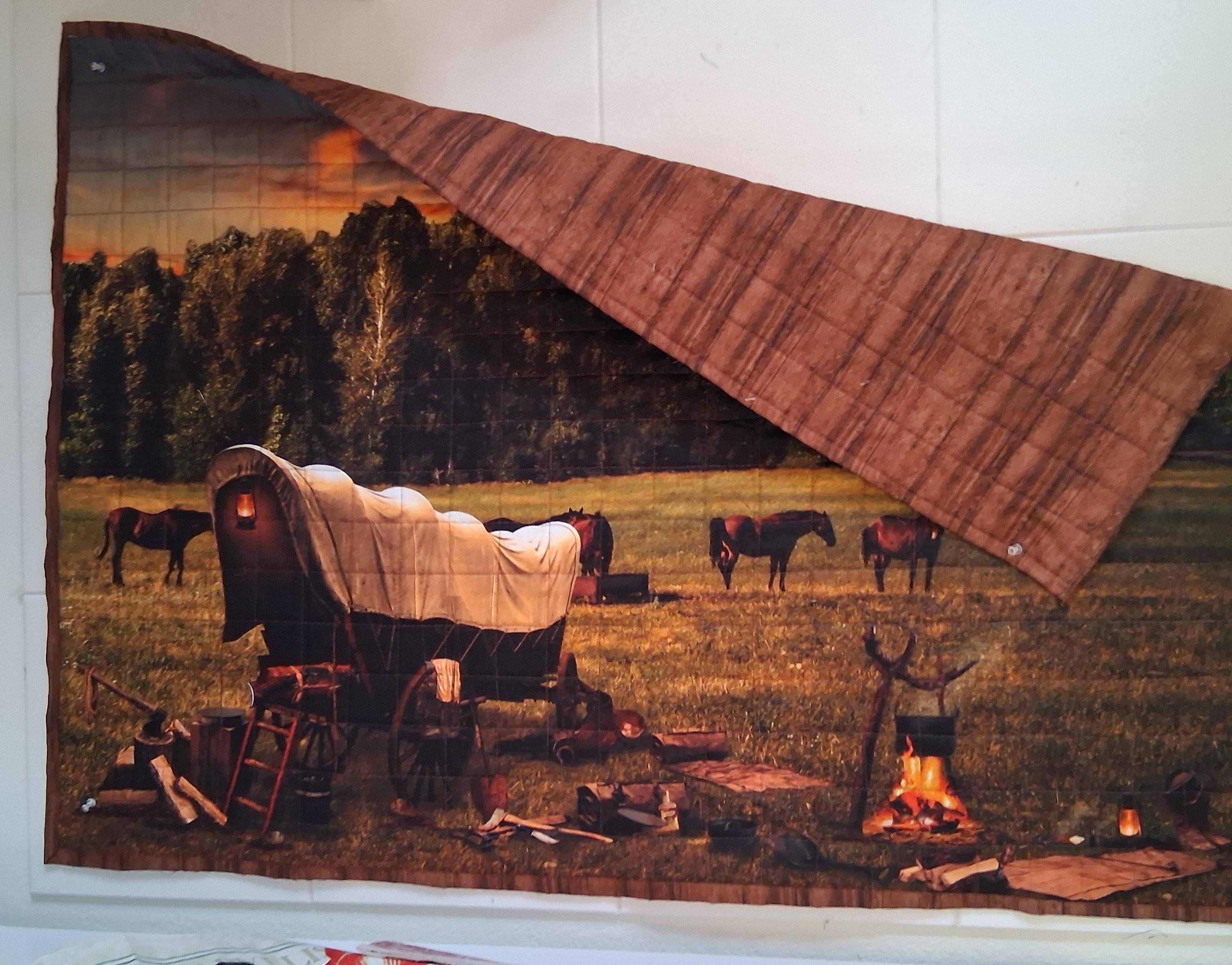 Wagons Westward" A Meadowland Keepsake Wall Hanging or Lap Quilt