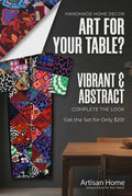 Handmade Abstract Table Runner with Potholders