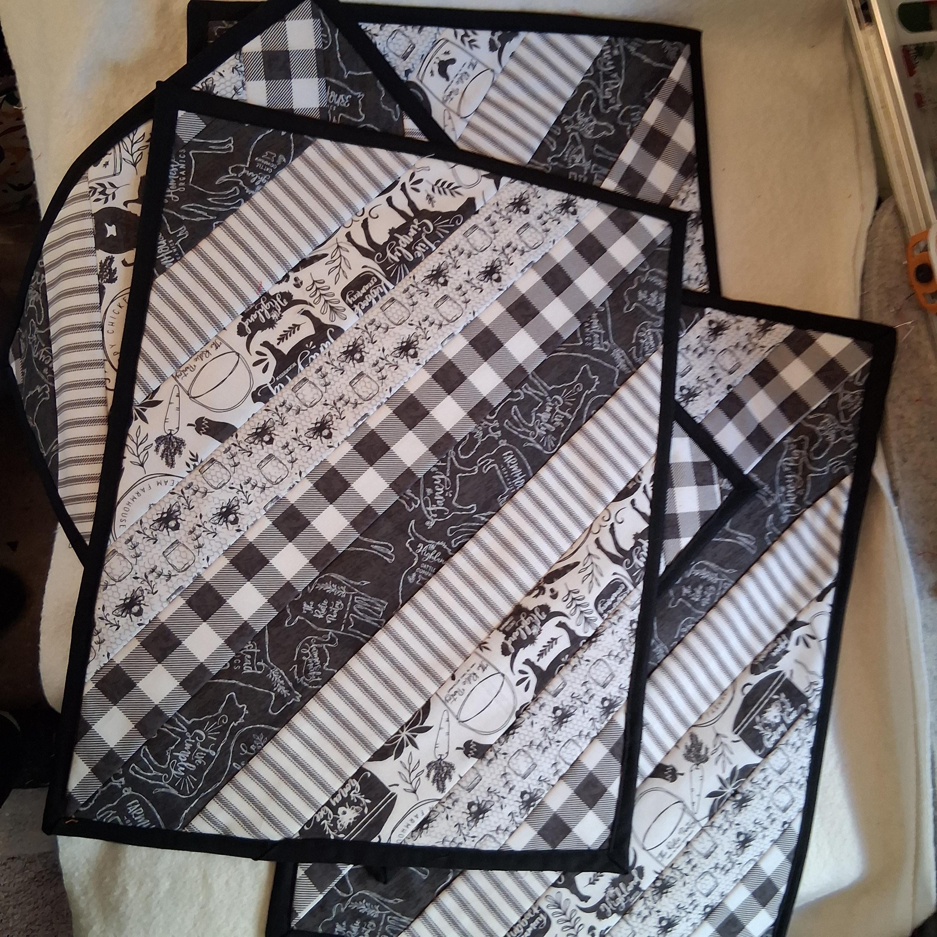 Handmade Black and White Homestead Cow Placemats