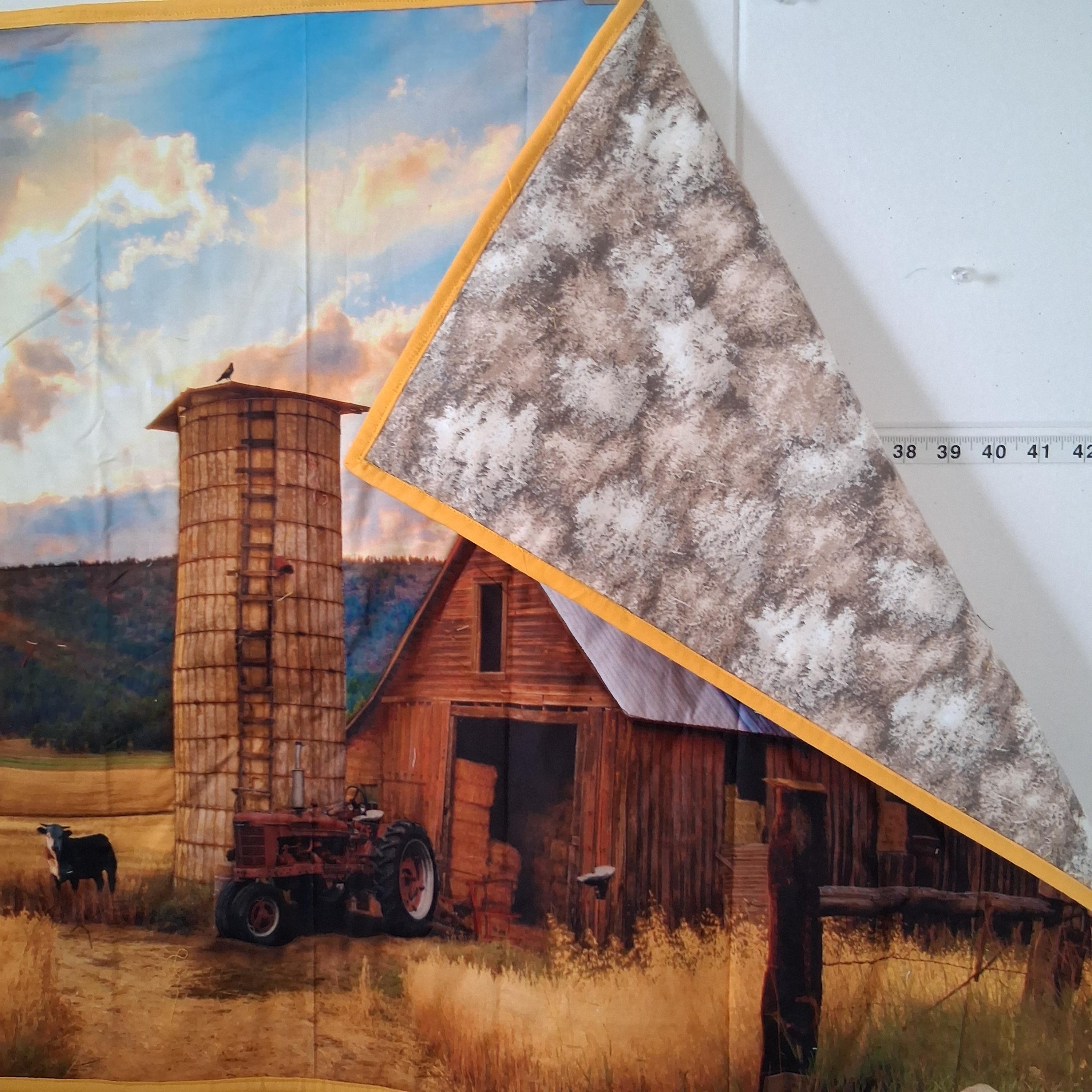 Rust, Roots, and Red Barns A Quilted Wall Hanging, or Lap Quilt.