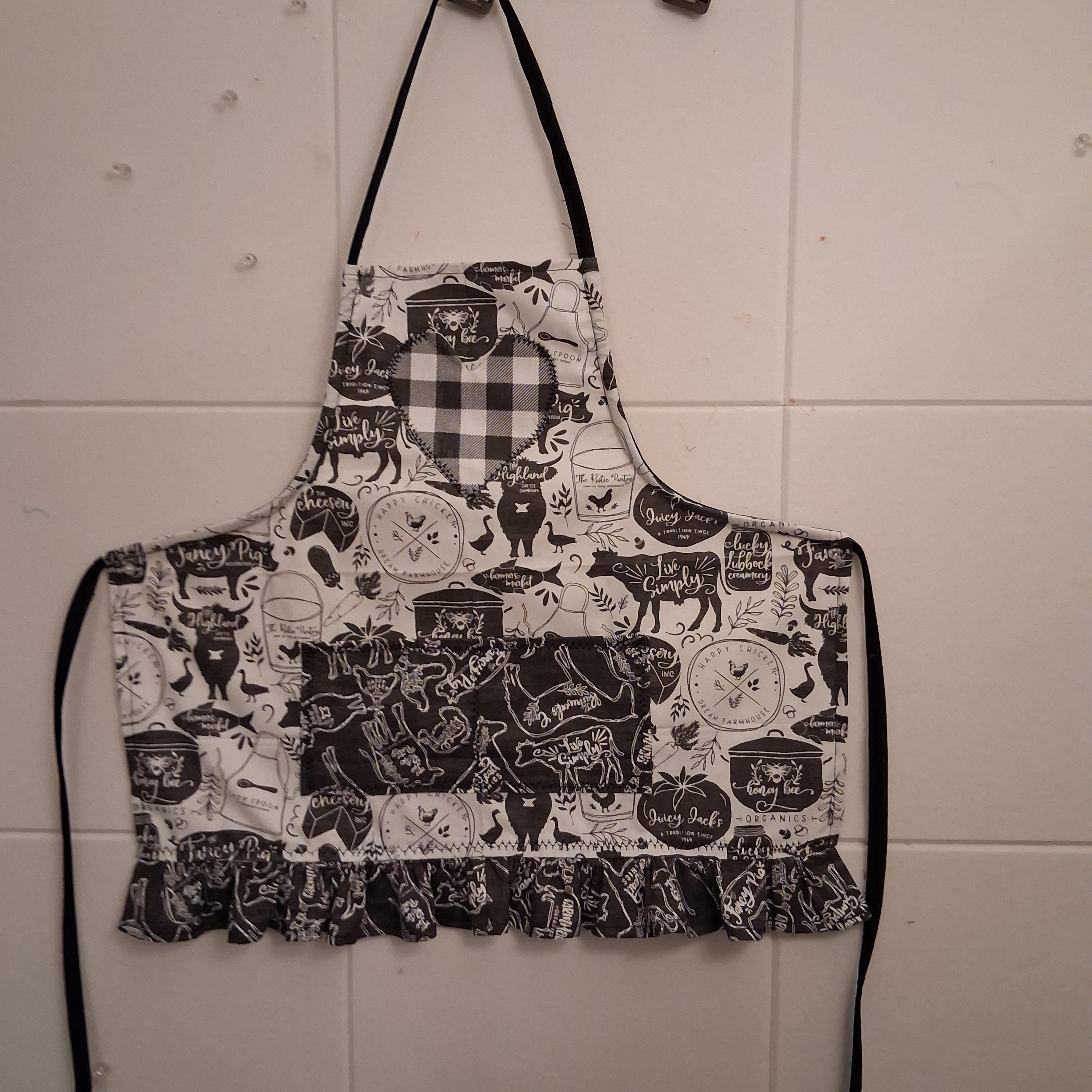 Handmade Highland Cow Little Girl Apron