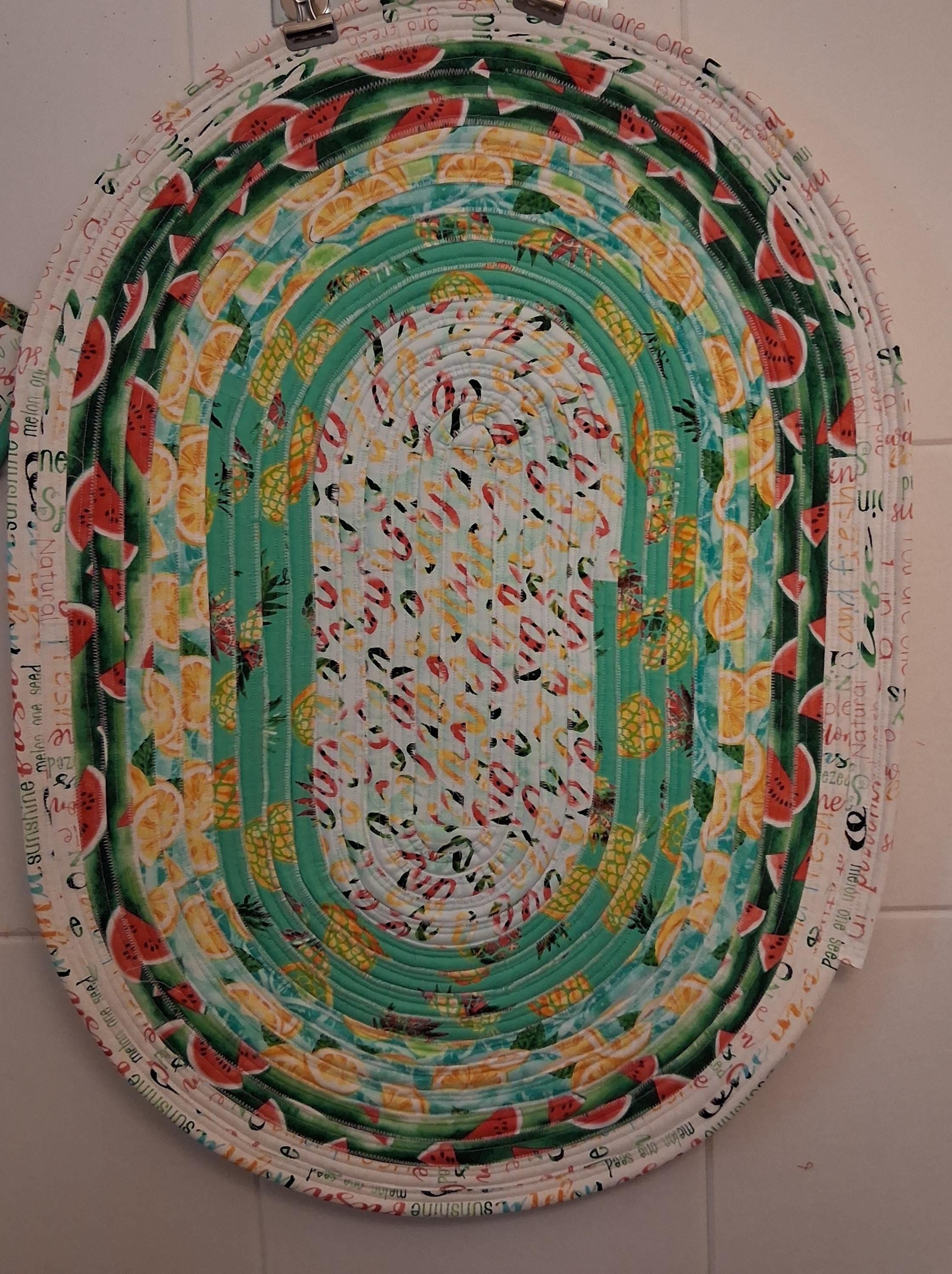 Handmade Summer Breeze Oval Jelly Roll Rug