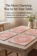 Pink and White Placemats, set of 4