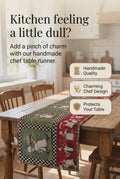 Handmade Green Chef Table Runner