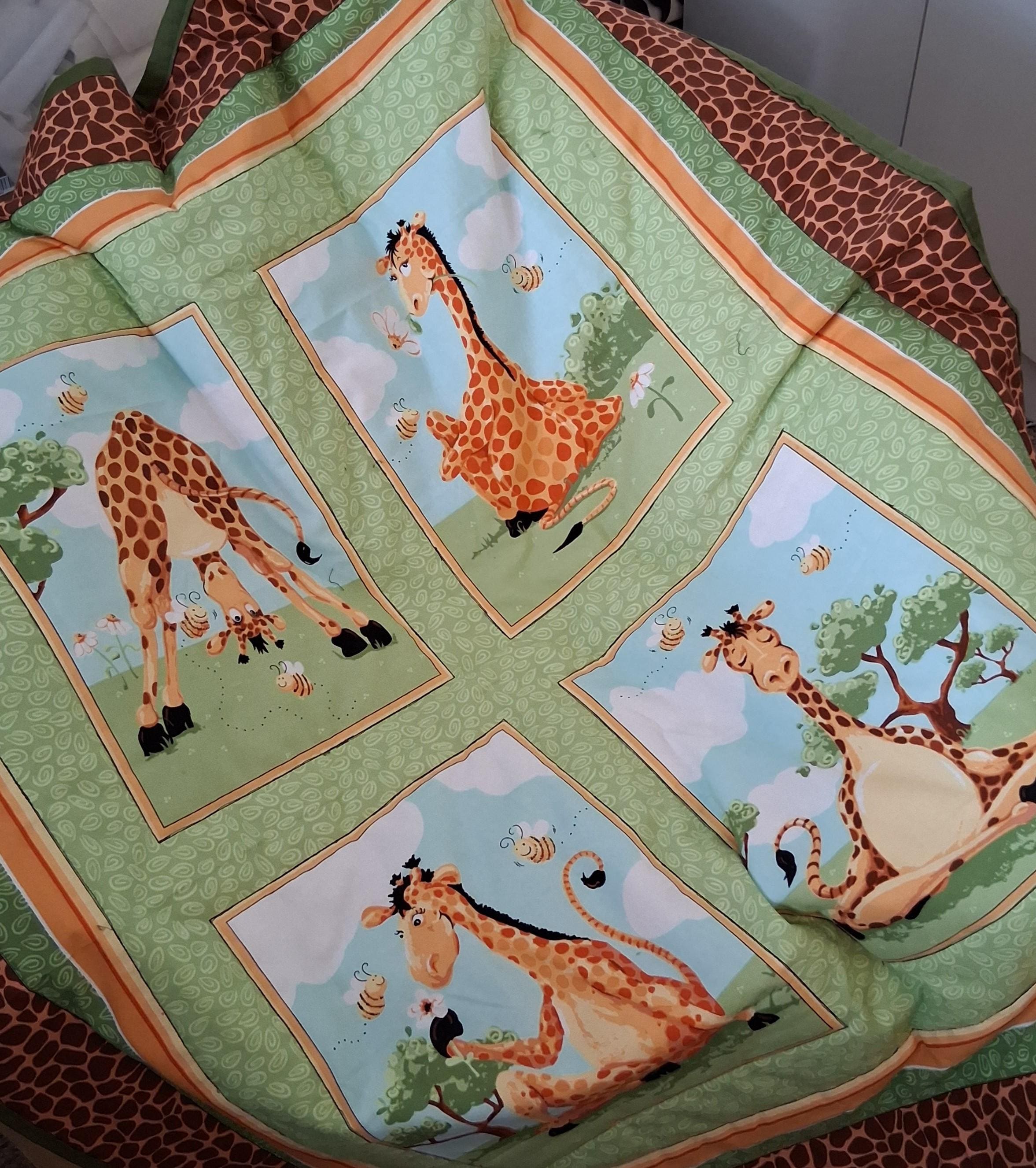 A Giggle of Giraffes Being Silly Playing with Bees Baby Blanket