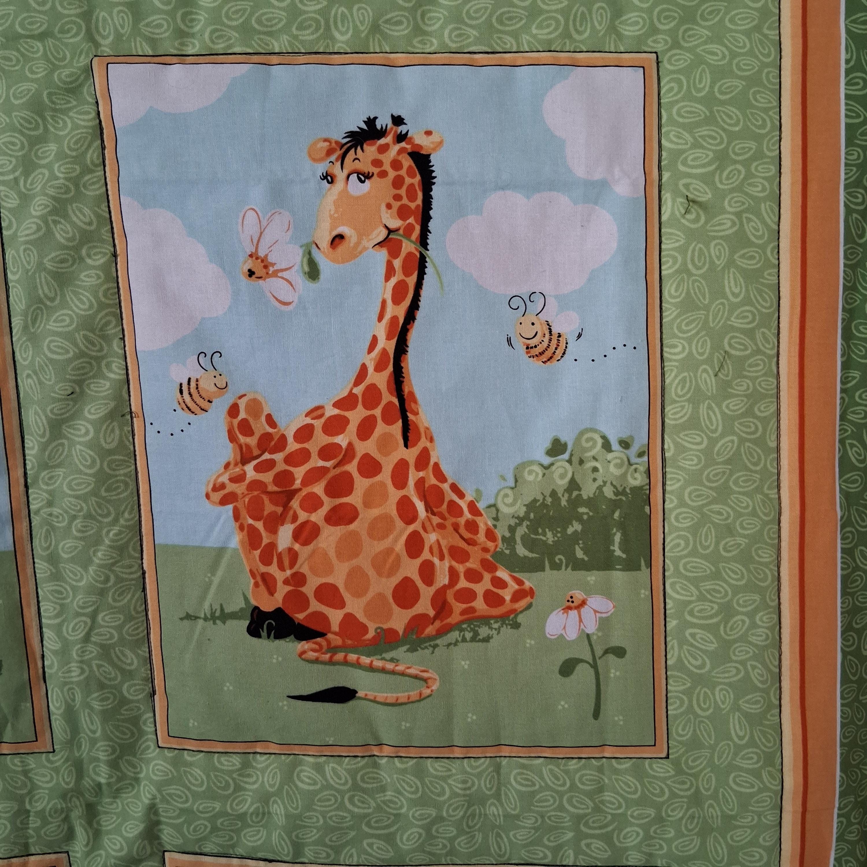 A Giggle of Giraffes Being Silly Playing with Bees Baby Blanket