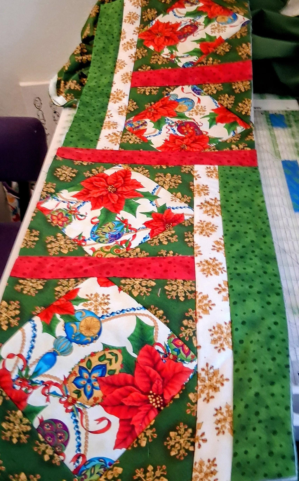 Festive Handmade Christmas Table Runner