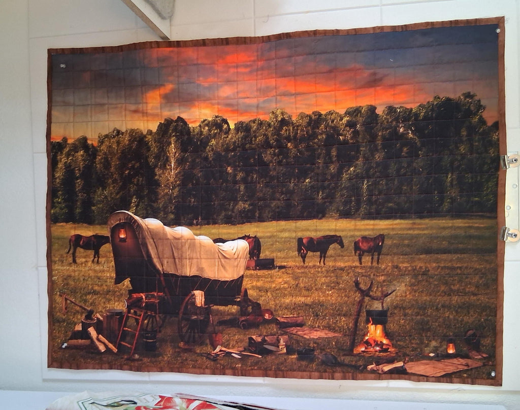 Wagons Westward" A Meadowland Keepsake Wall Hanging or Lap Quilt