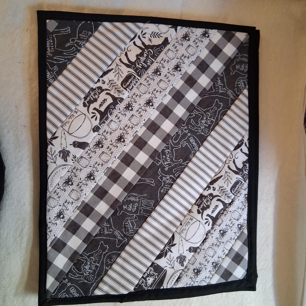 Handmade Black and White Homestead Cow Placemats