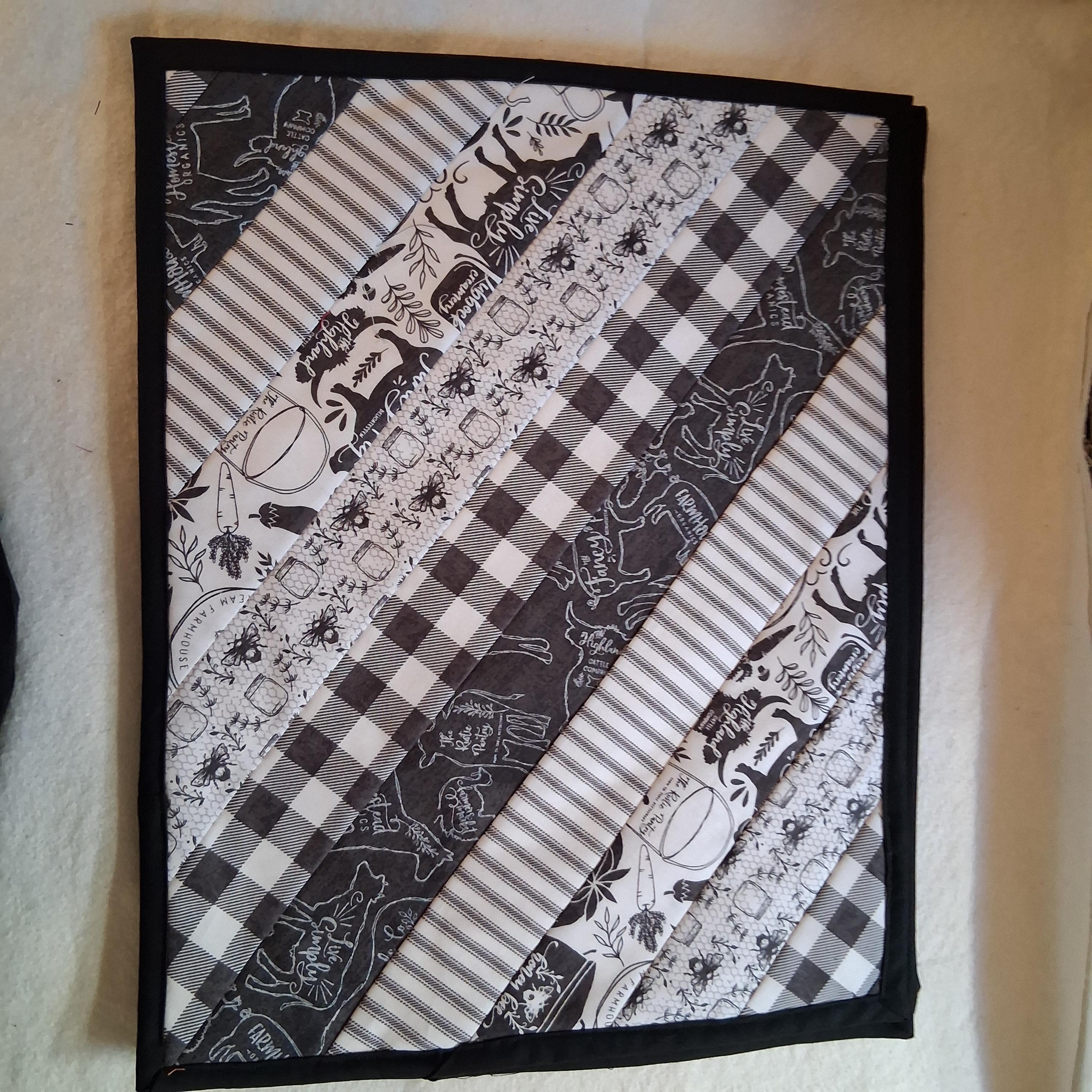 Handmade Black and White Homestead Cow Placemats