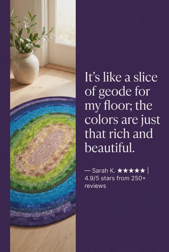 Multi-colored Handmade Oval Jelly Roll Rug
