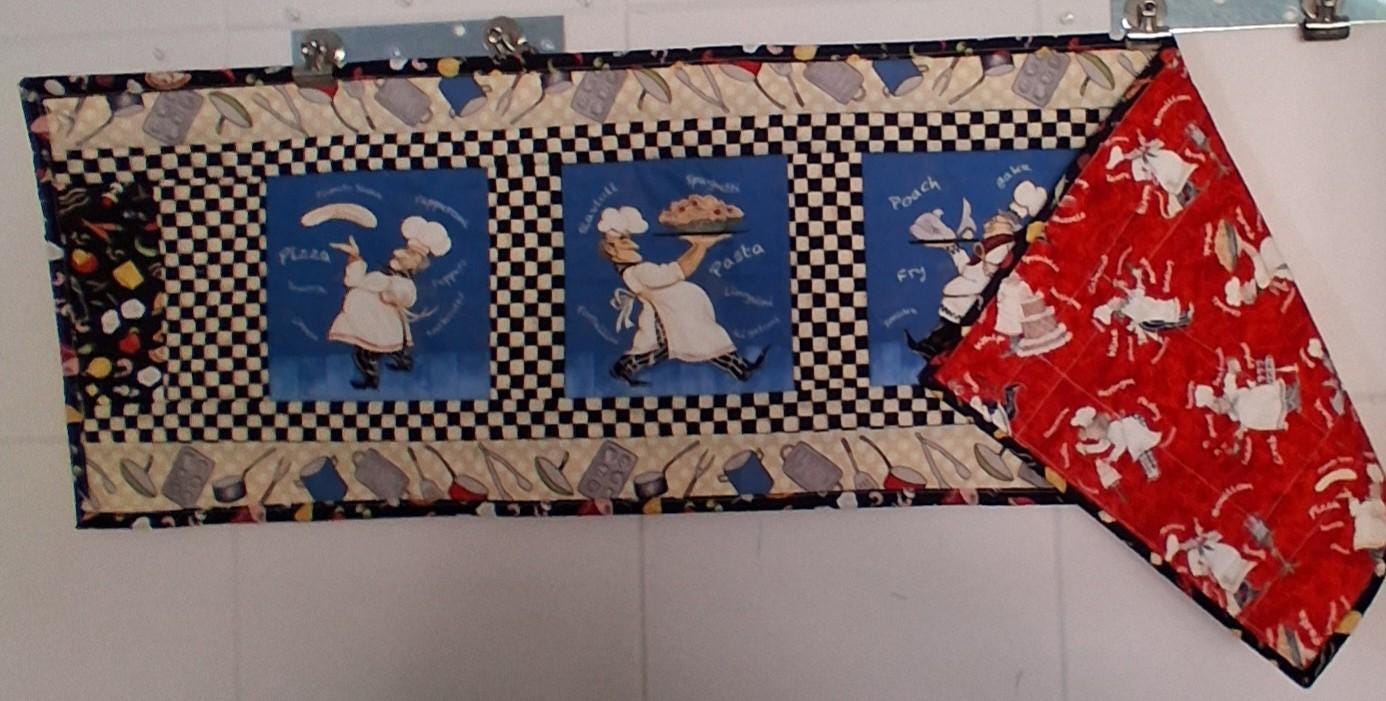 Handmade Blue Chef Table Runner