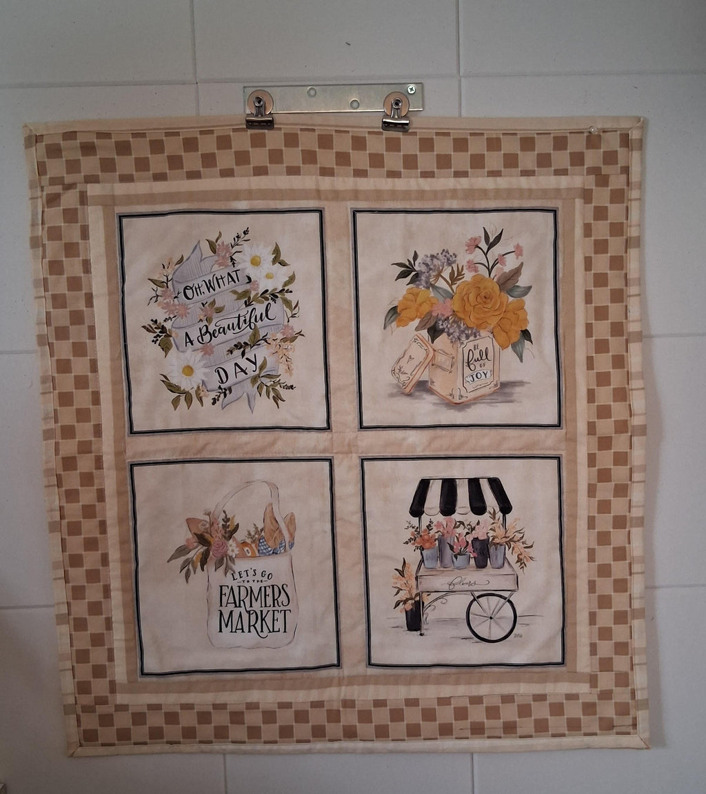 Morning at the Market: A Stitched Celebration Handmade Wall Hanging