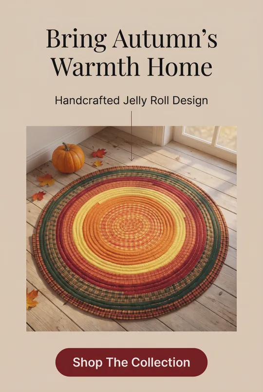 Autumn Colors 33" Round Jelly Roll Rug