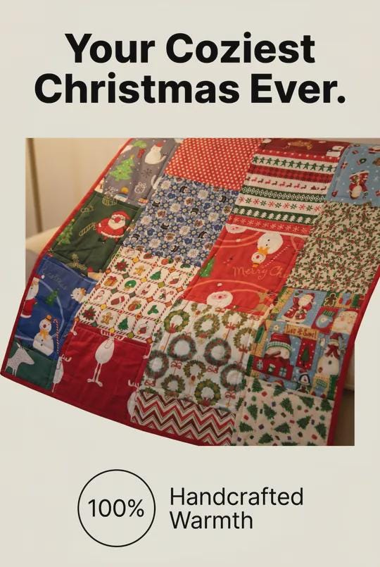 The Christmas Joyful Handmade Lap Quilt