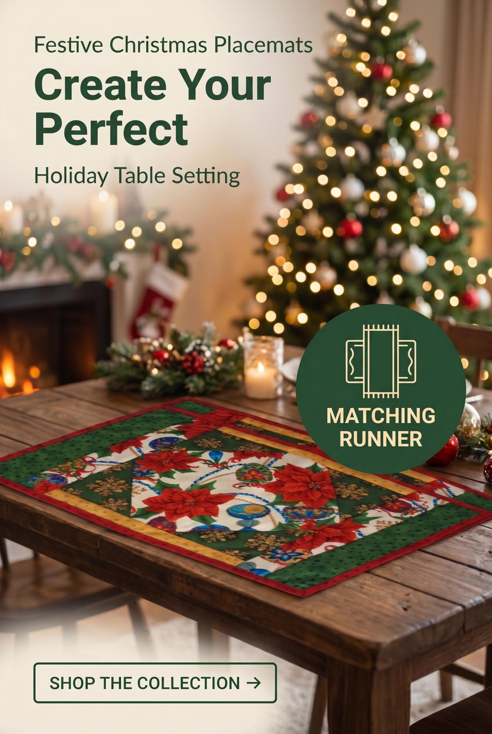 Festive Handmade Christmas Table Runner