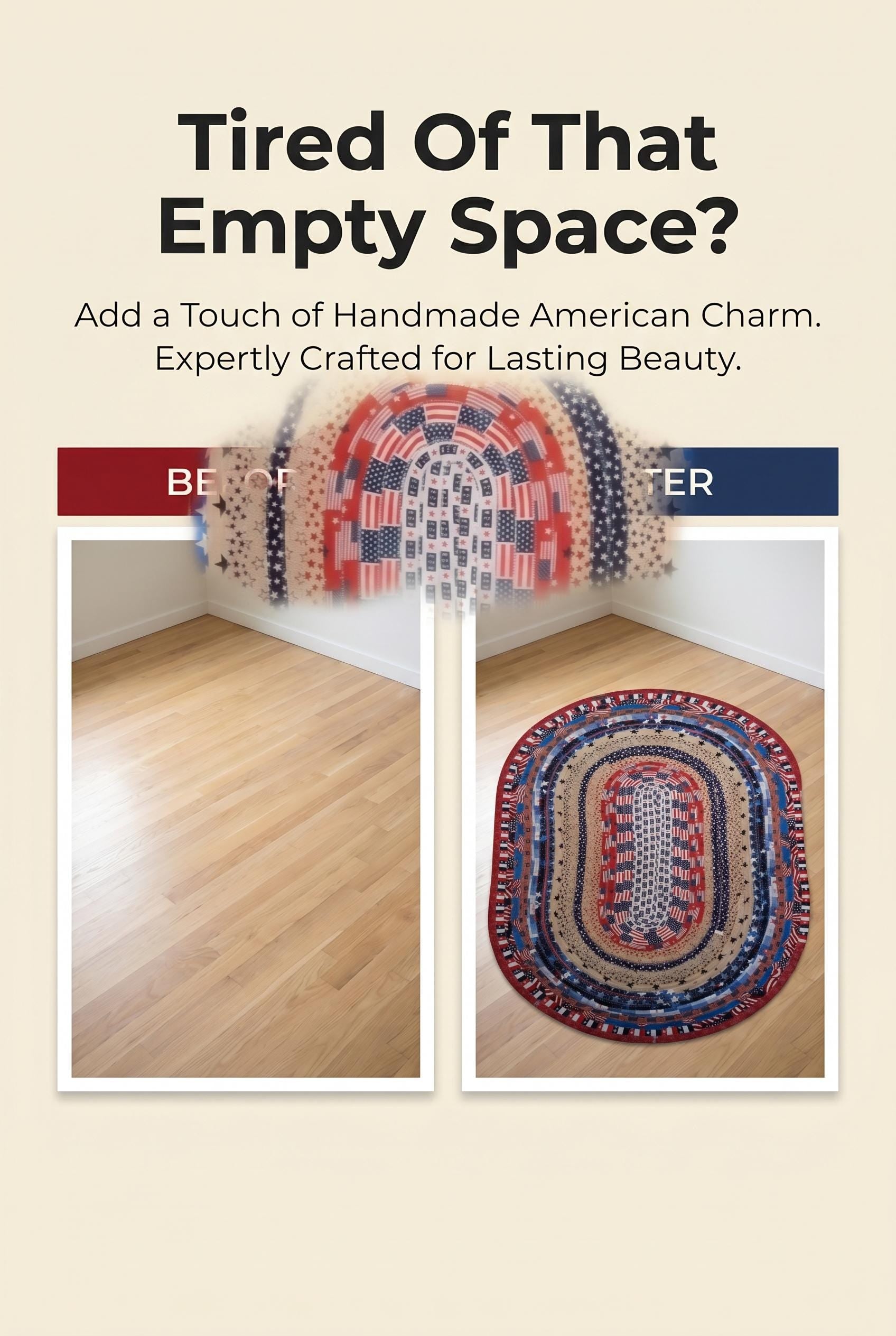 Handmade USA Oval Jelly Roll Rug