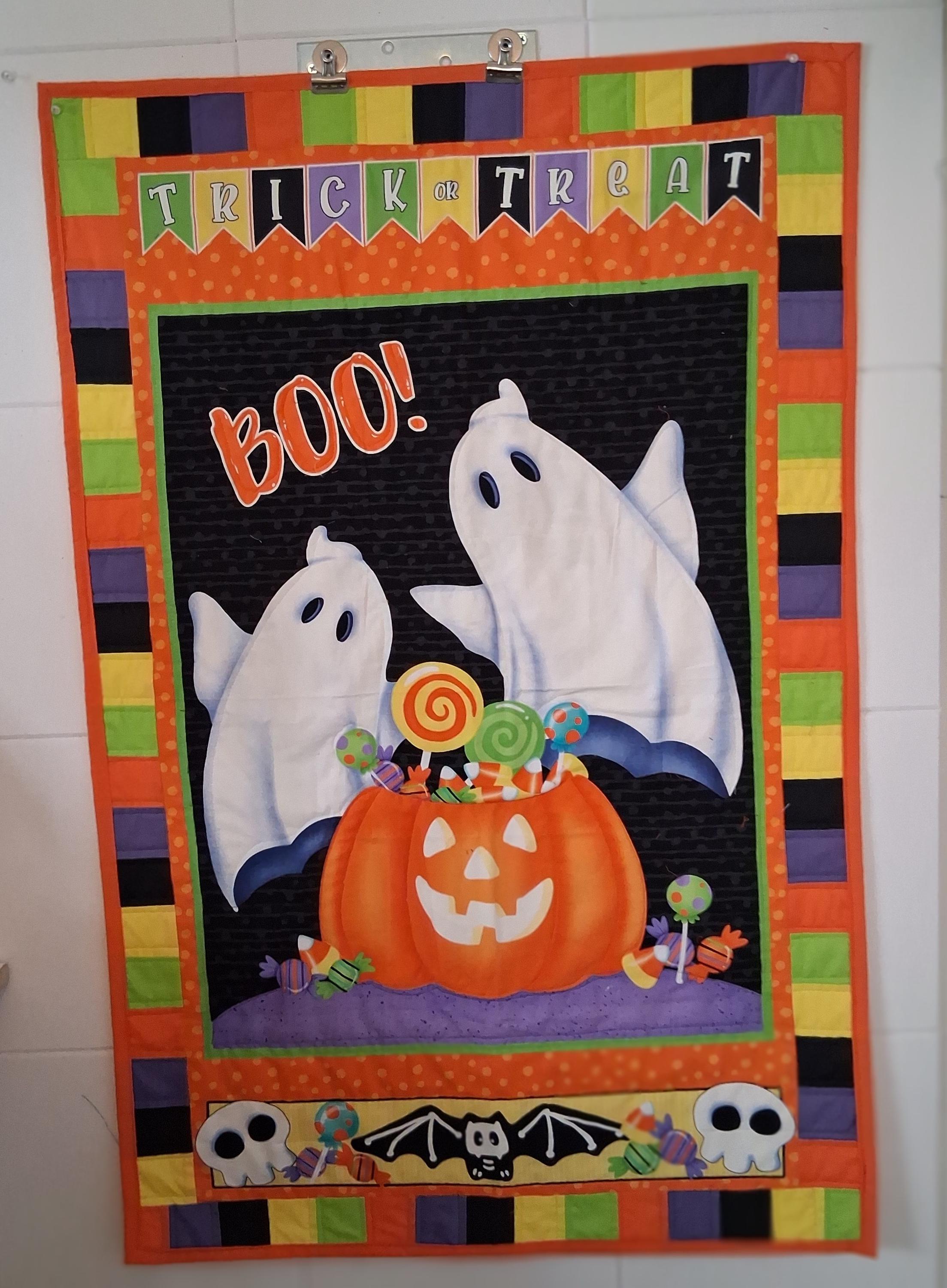 Handmade Halloween Wall Hanging: Ghosts, Pumpkin, Trick or Treat Banner