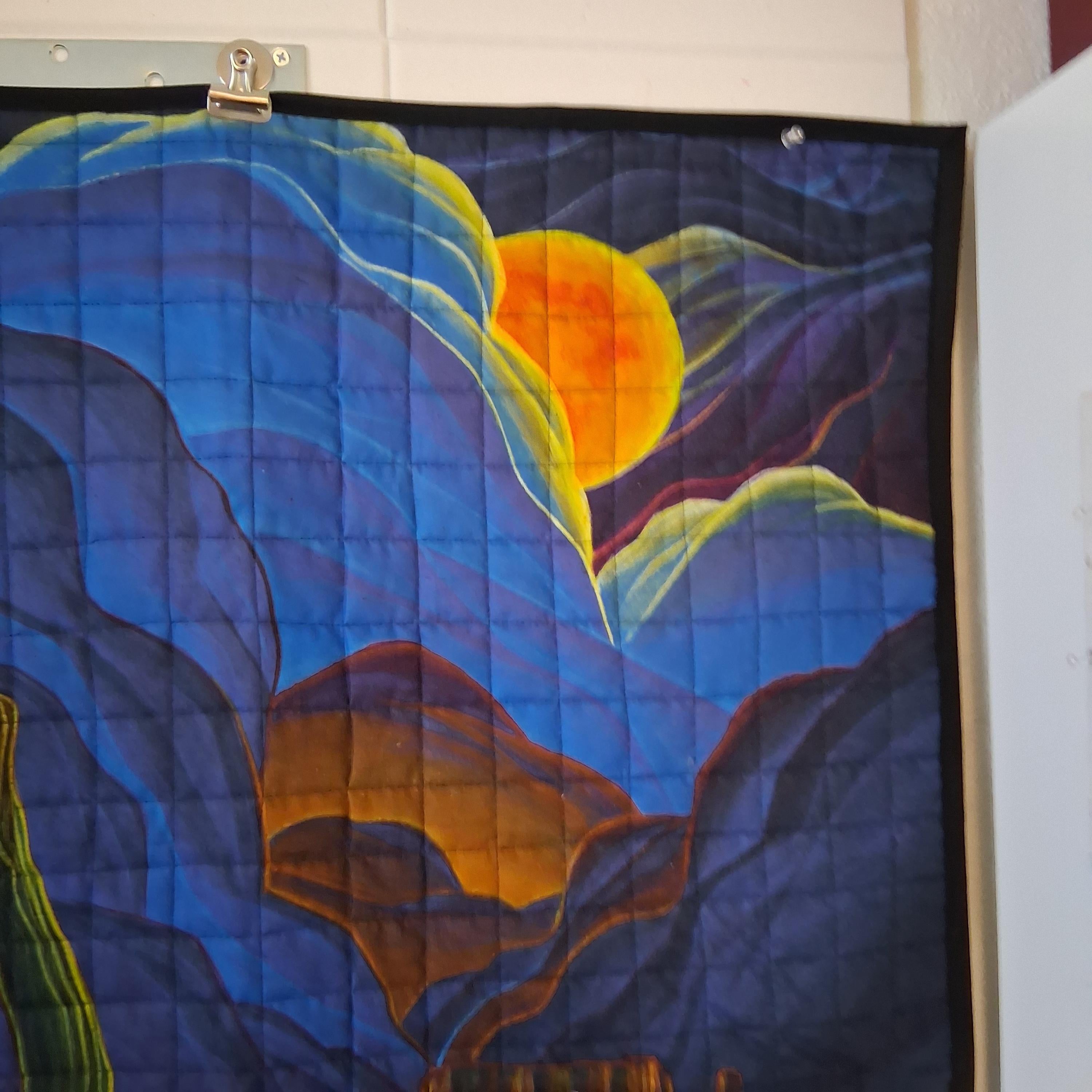 The Silver Lining Saguaro: A Stitched  Wall Hanging