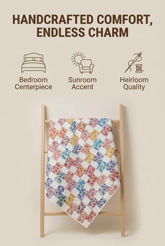 The Trellis Garden: A Handmade Floral Original Quilt